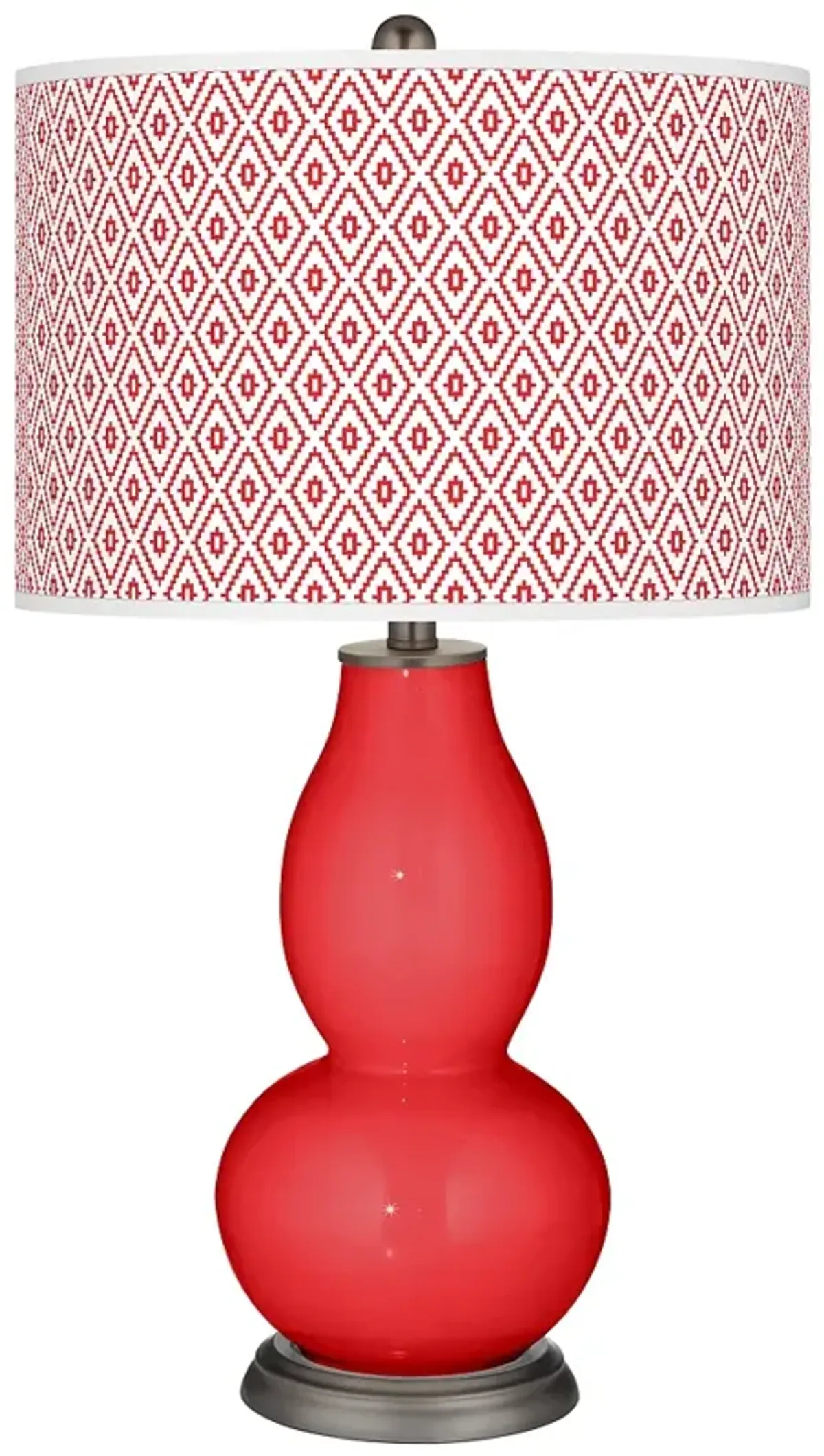 Poppy Red Diamonds Double Gourd Table Lamp