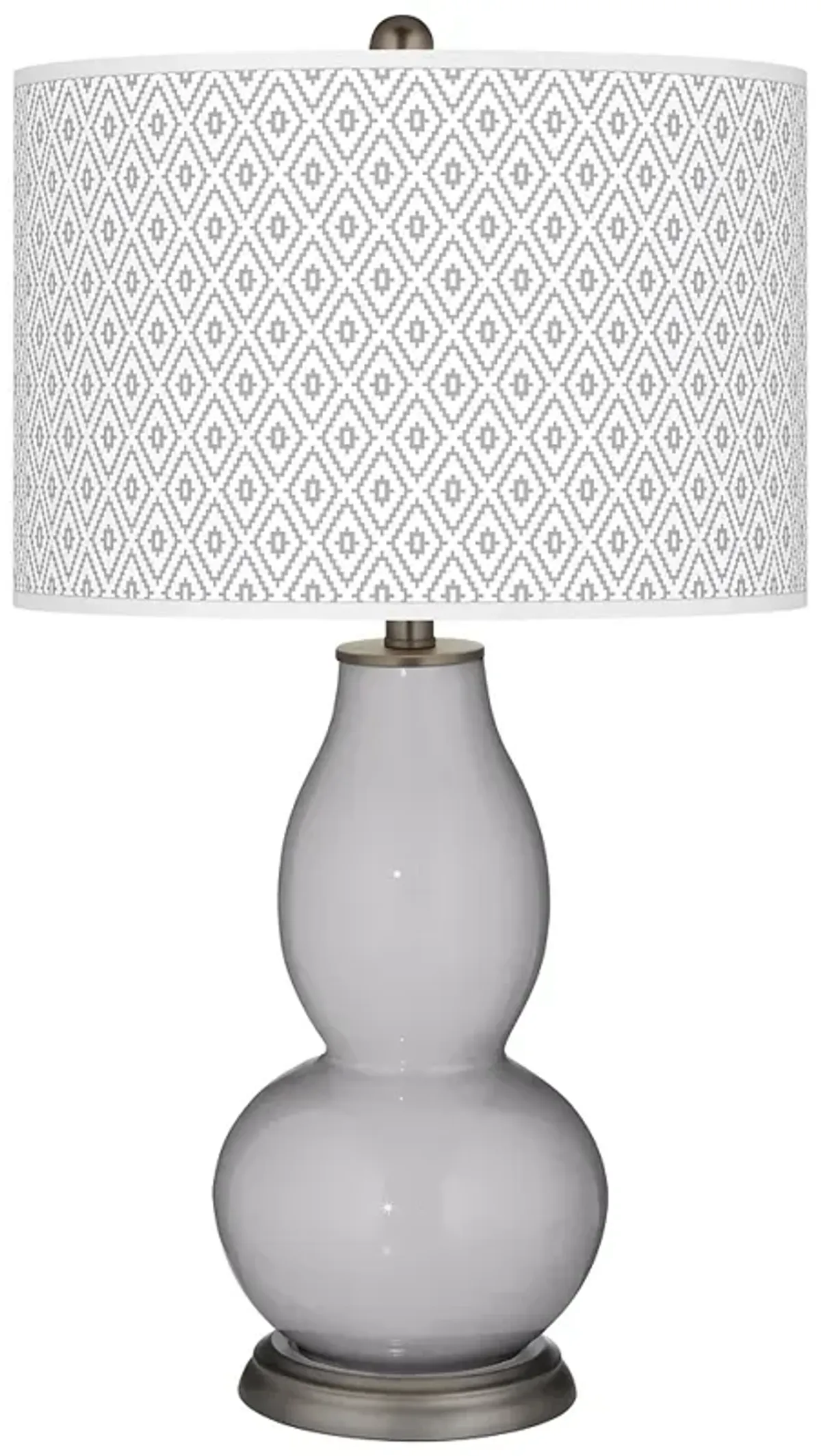 Swanky Gray Diamonds Double Gourd Table Lamp