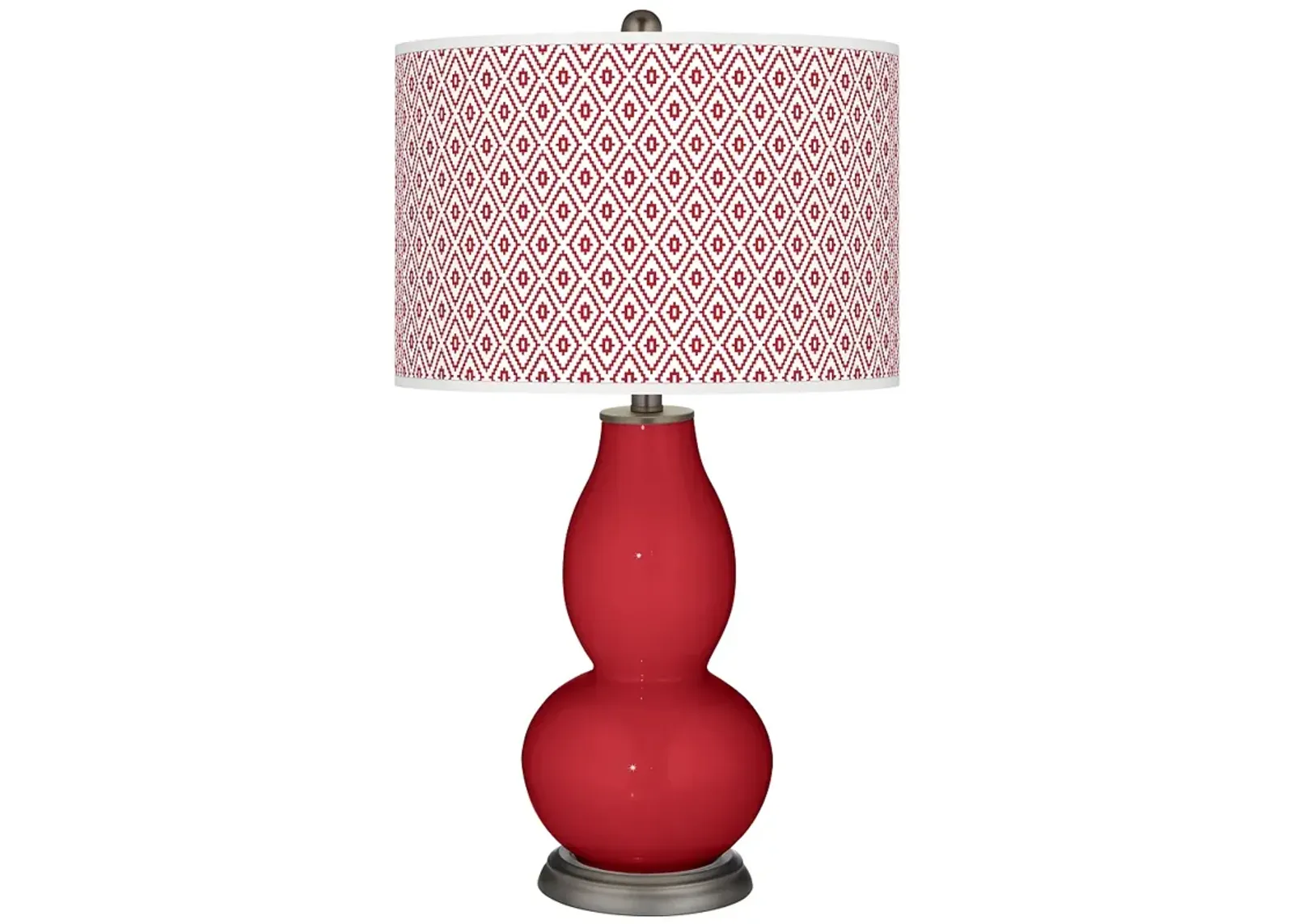 Ribbon Red Diamonds Double Gourd Table Lamp