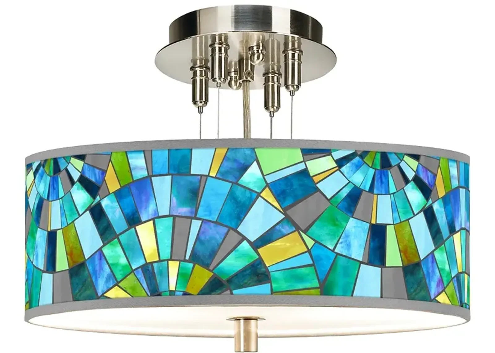 Lagos Mosaic Giclee 14" Wide Ceiling Light