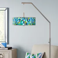 Lagos Mosaic Designer Lamp Shade with Modern Arc Floor Lamp