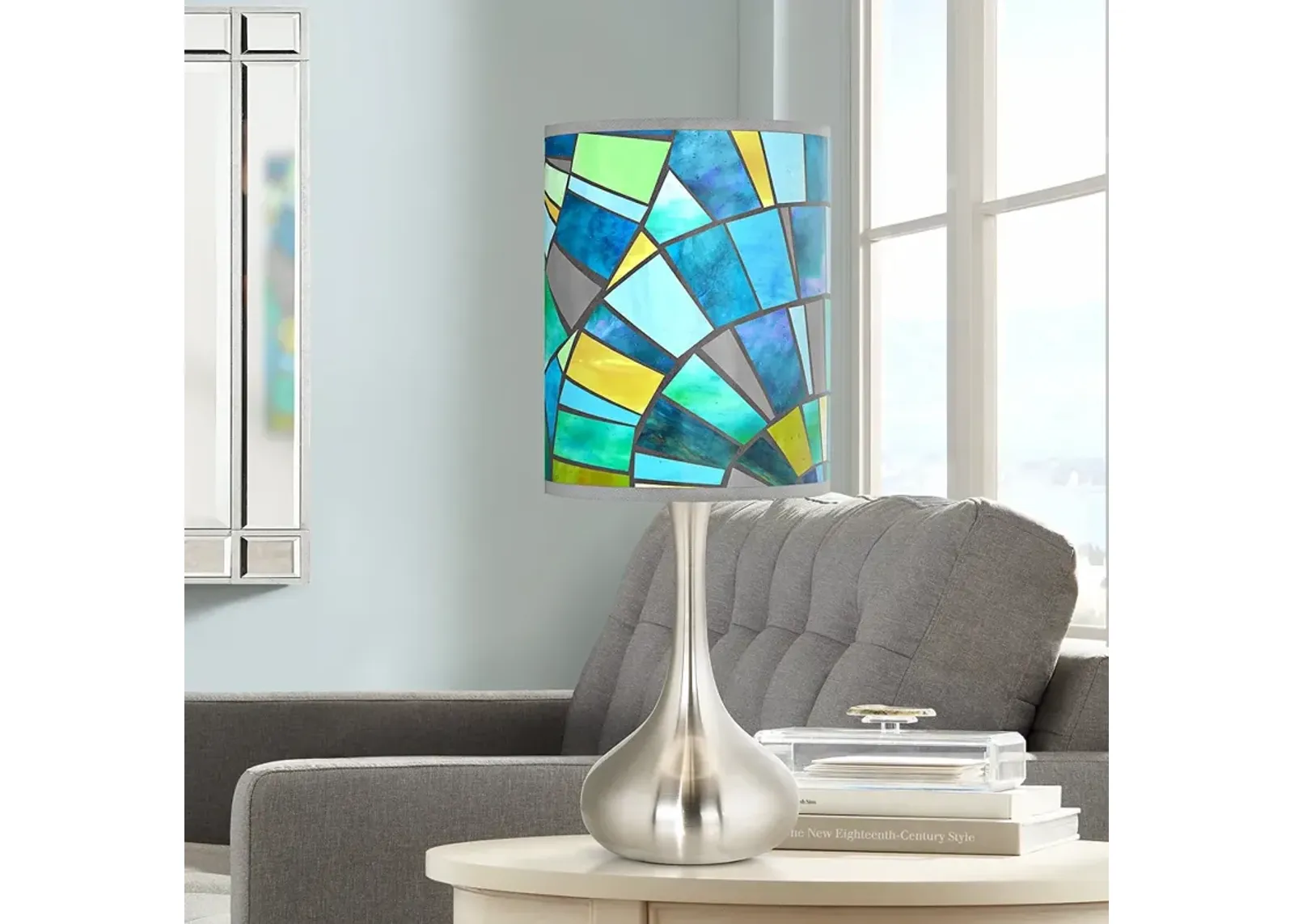 Giclee Glow Droplet 23 1/2" Lagos Mosaic Shade Modern Table Lamp