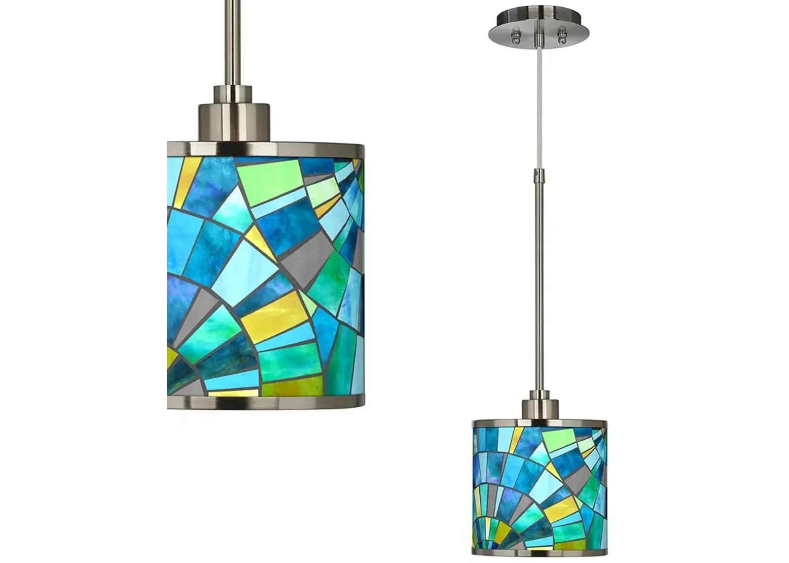 Lagos Mosaic Giclee Glow Mini Pendant Light