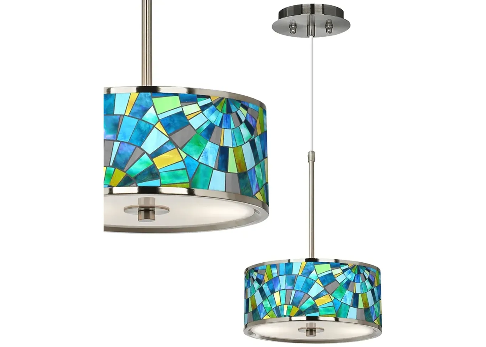 Giclee Glow 10 1/4" Wide Lagos Mosaic Modern Pendant Light