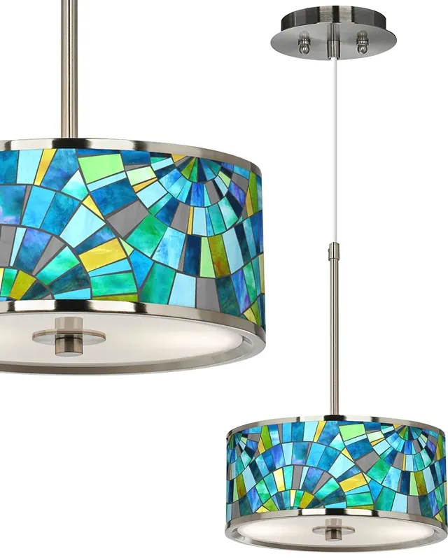 Giclee Glow 10 1/4" Wide Lagos Mosaic Modern Pendant Light