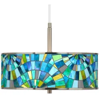 Lagos Mosaic Giclee Glow 16" Wide Pendant Light
