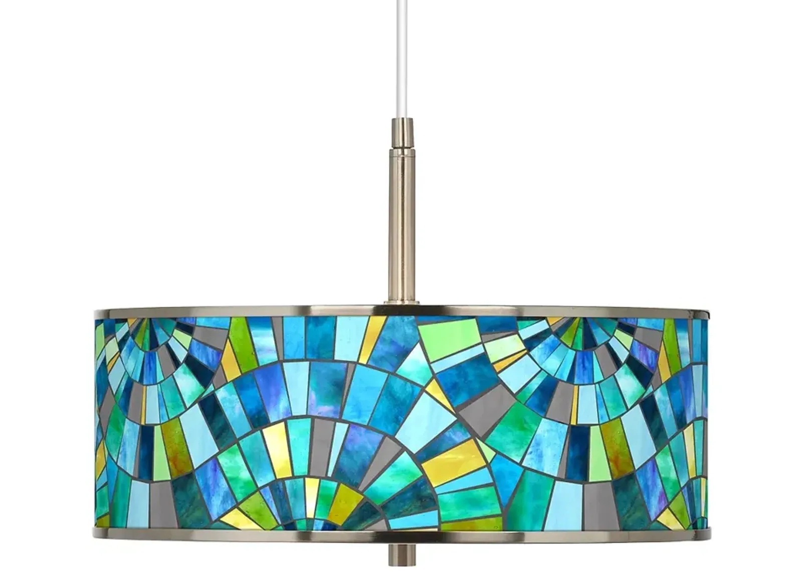 Lagos Mosaic Giclee Glow 16" Wide Pendant Light