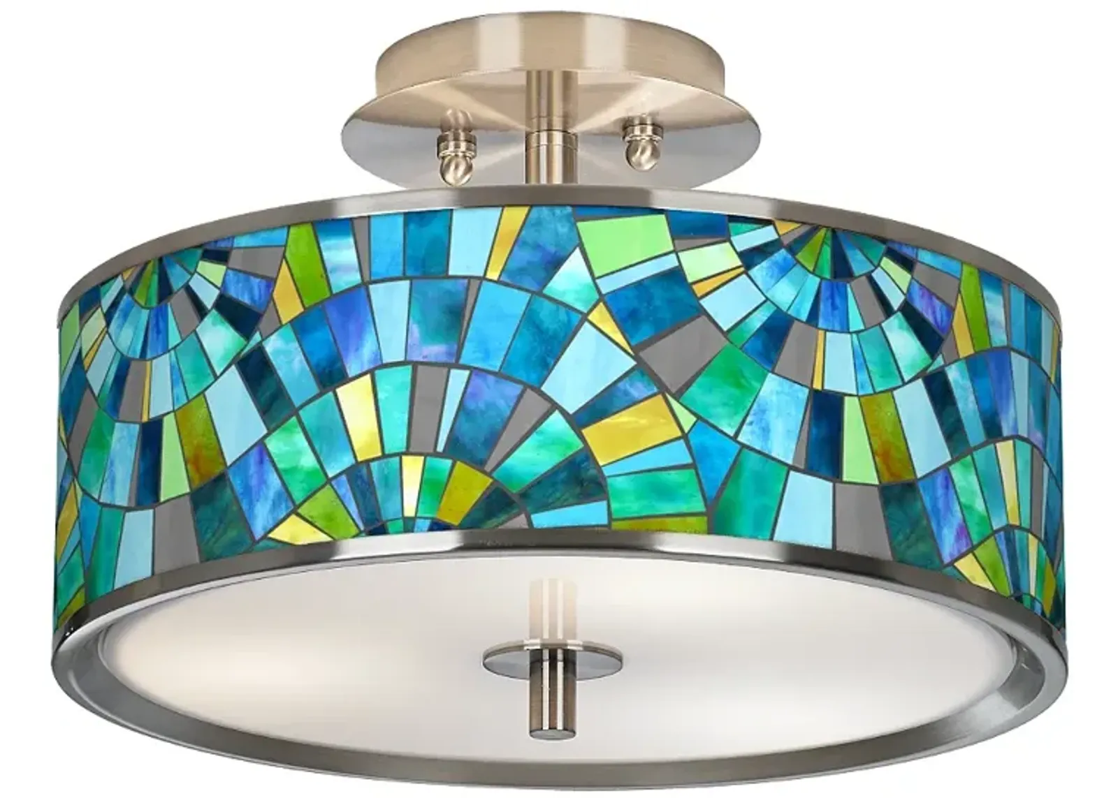 Lagos Mosaic Giclee Glow 14" Wide Ceiling Light