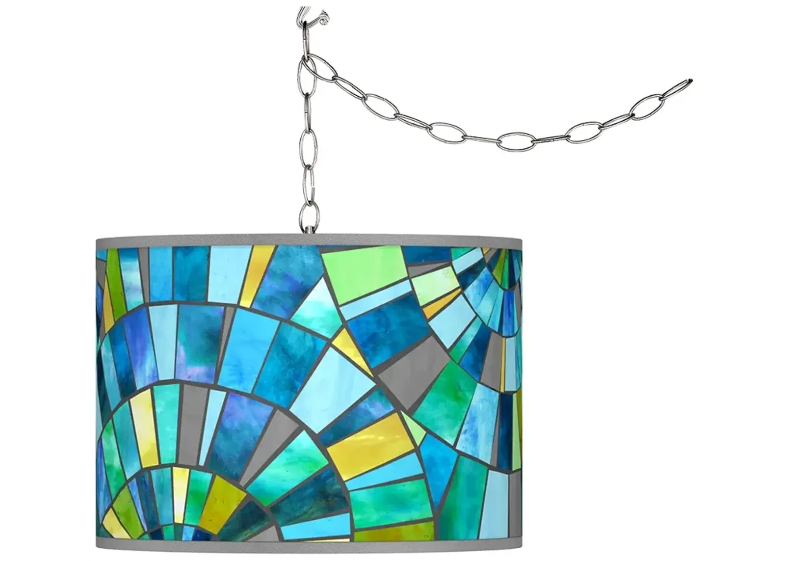 Lagos Mosaic Giclee Glow Plug-In Swag Pendant