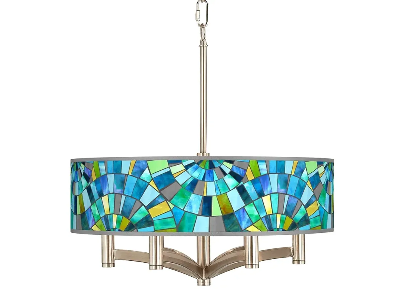 Lagos Mosaic Ava 6-Light Nickel Pendant Chandelier