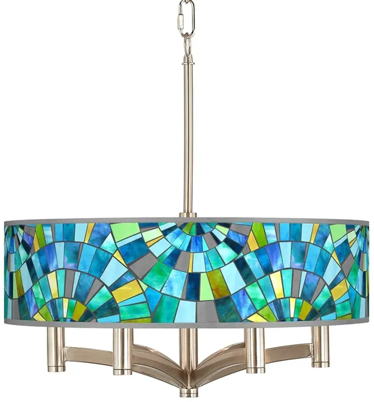 Lagos Mosaic Ava 6-Light Nickel Pendant Chandelier