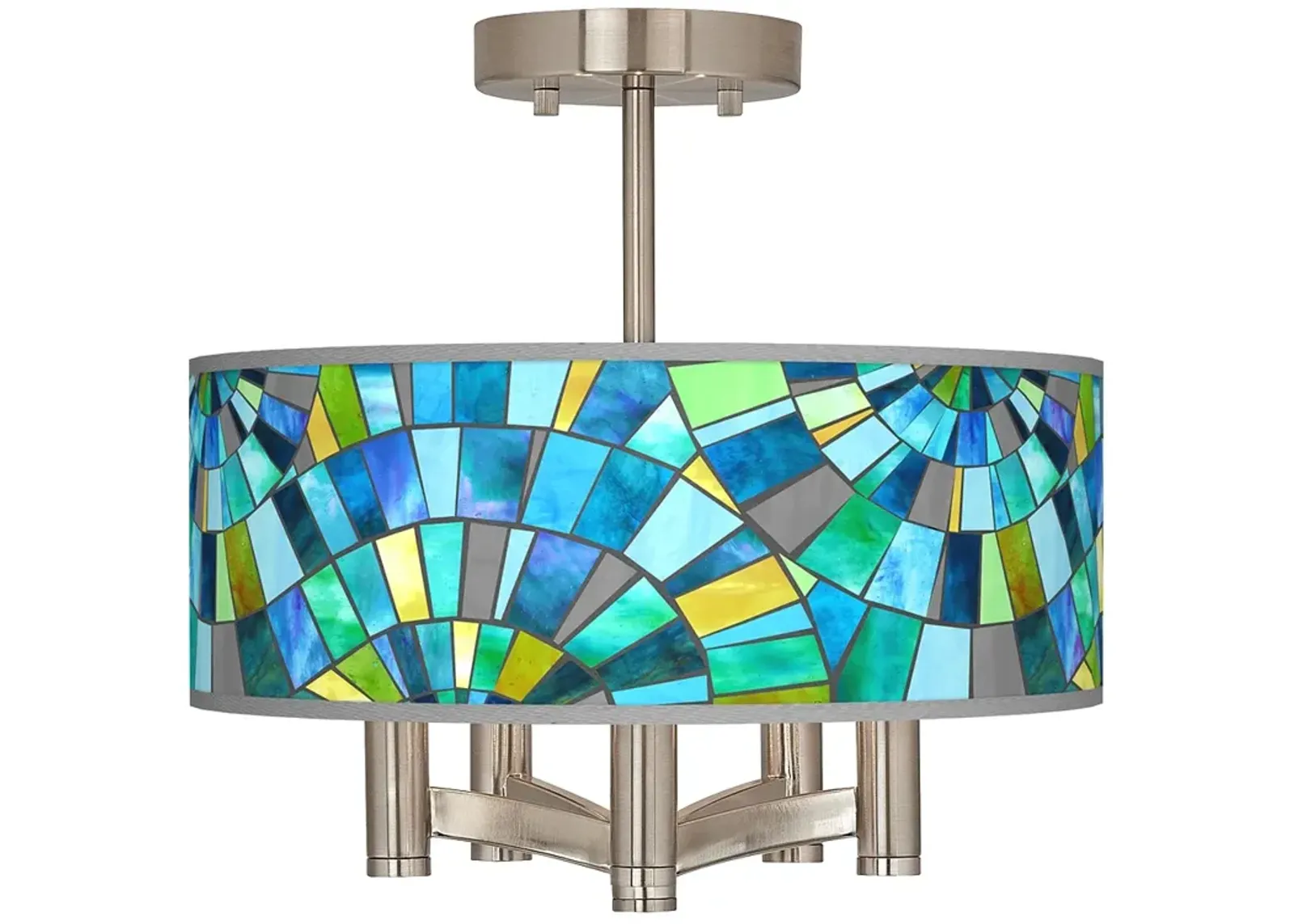 Lagos Mosaic Ava 5-Light Nickel Ceiling Light