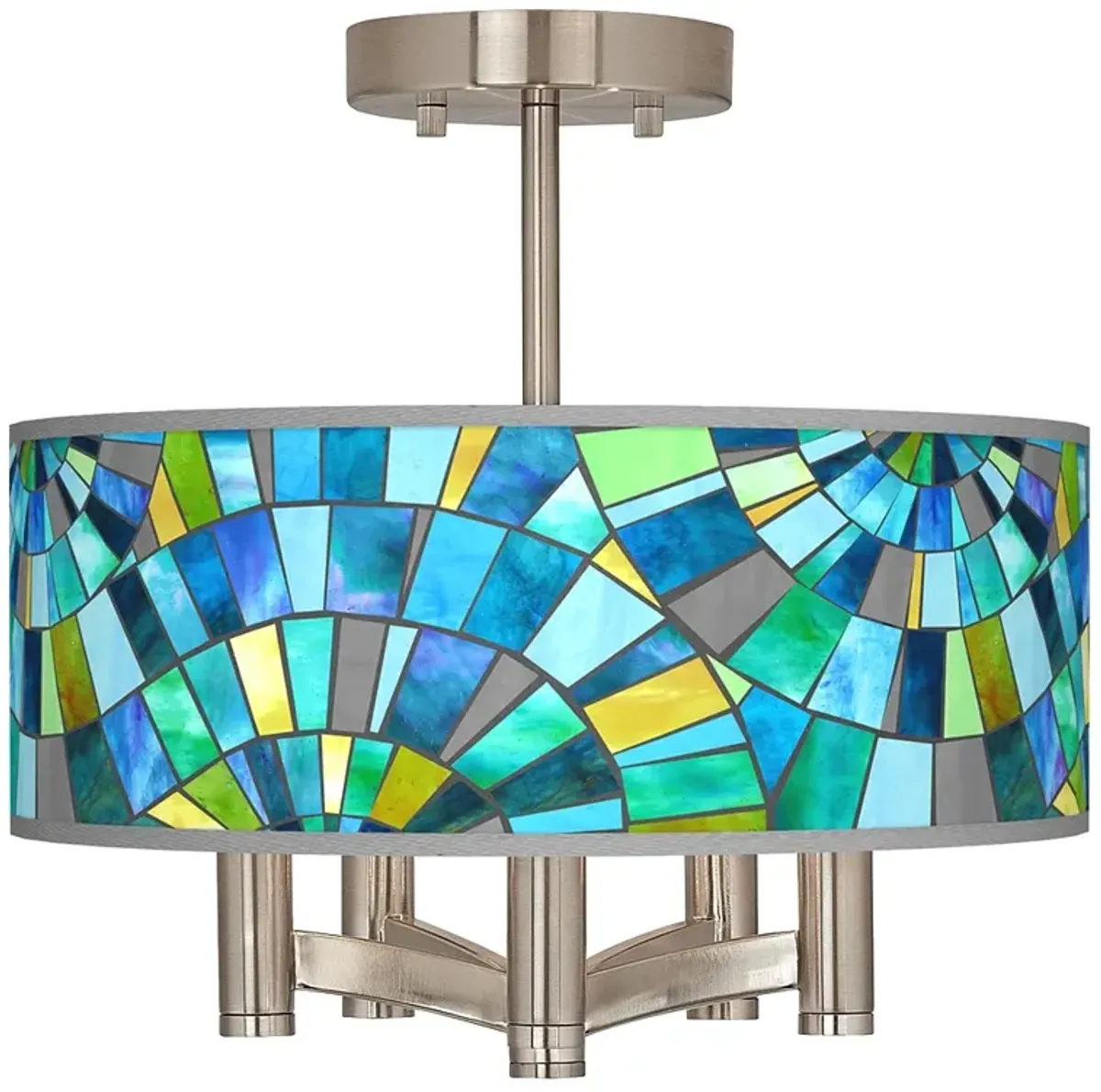 Lagos Mosaic Ava 5-Light Nickel Ceiling Light