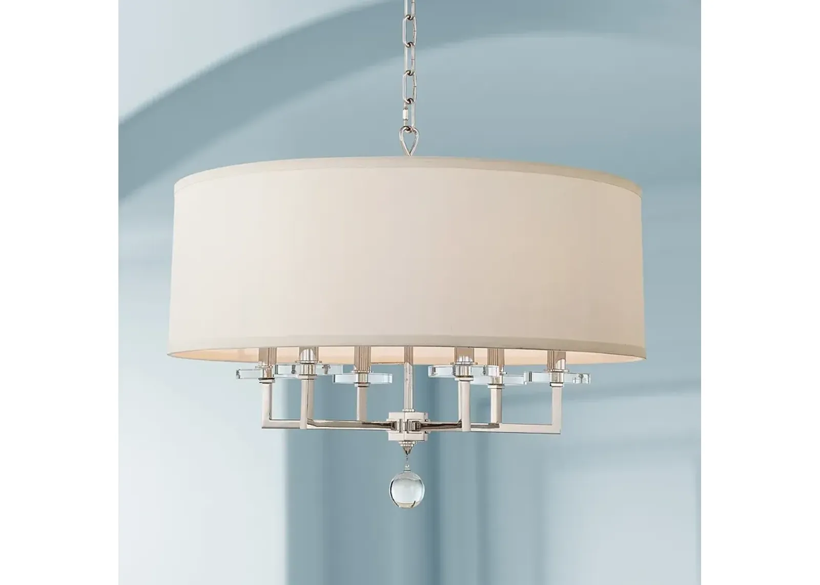 Paxton 25 3/4" Wide Polished Nickel 6-Light Chandelier