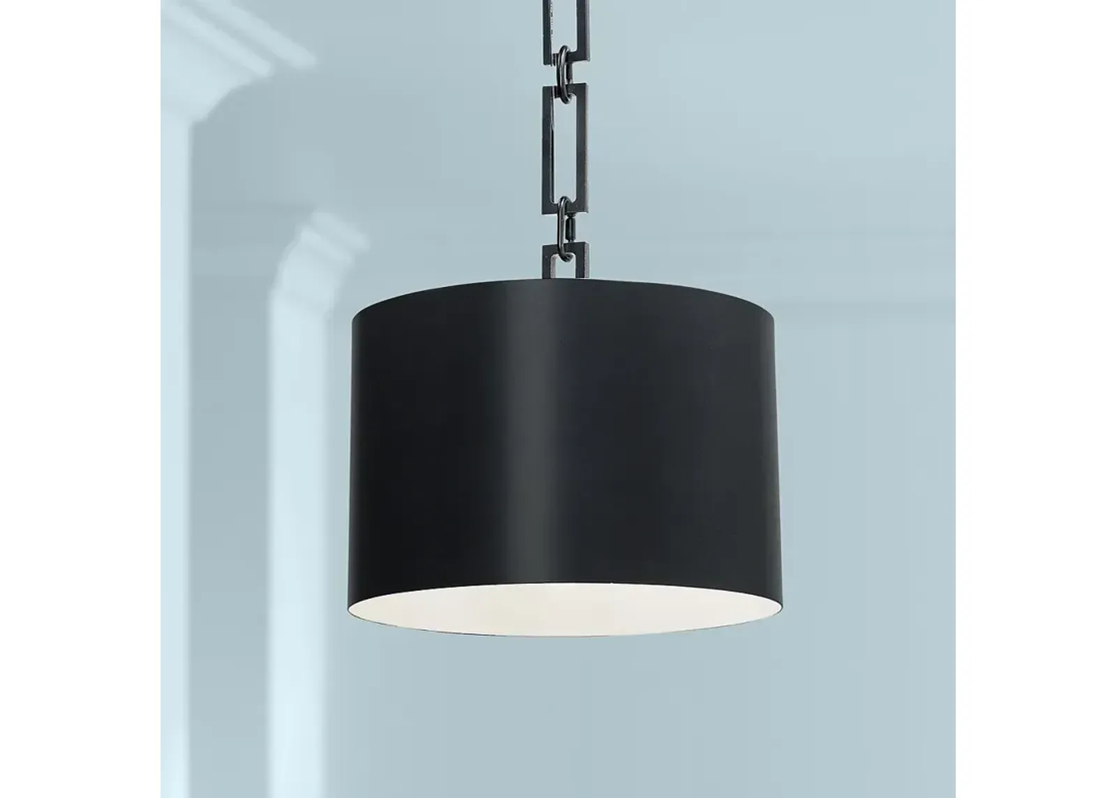 Crystorama Alston 12" Wide Matte Black Mini Pendant