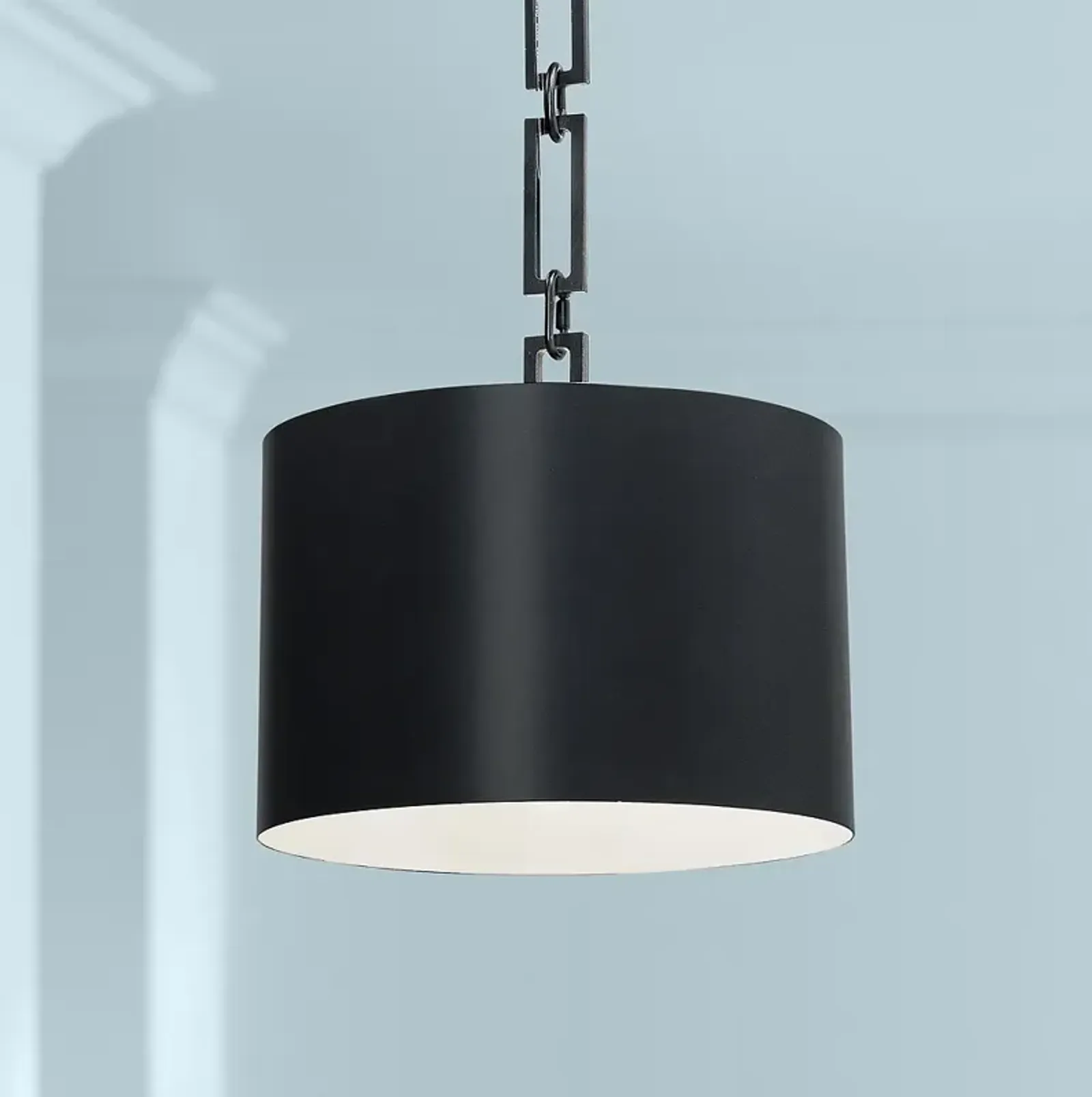 Crystorama Alston 12" Wide Matte Black Mini Pendant