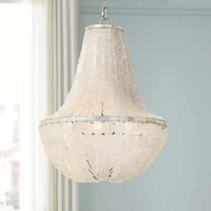 Crystorama Brielle 18" Wide 6-Light Capiz Shell Chandelier