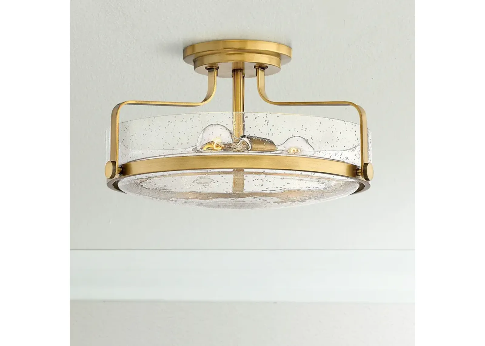 Hinkley Harper 18" Wide Heritage Brass 3-Light Ceiling Light