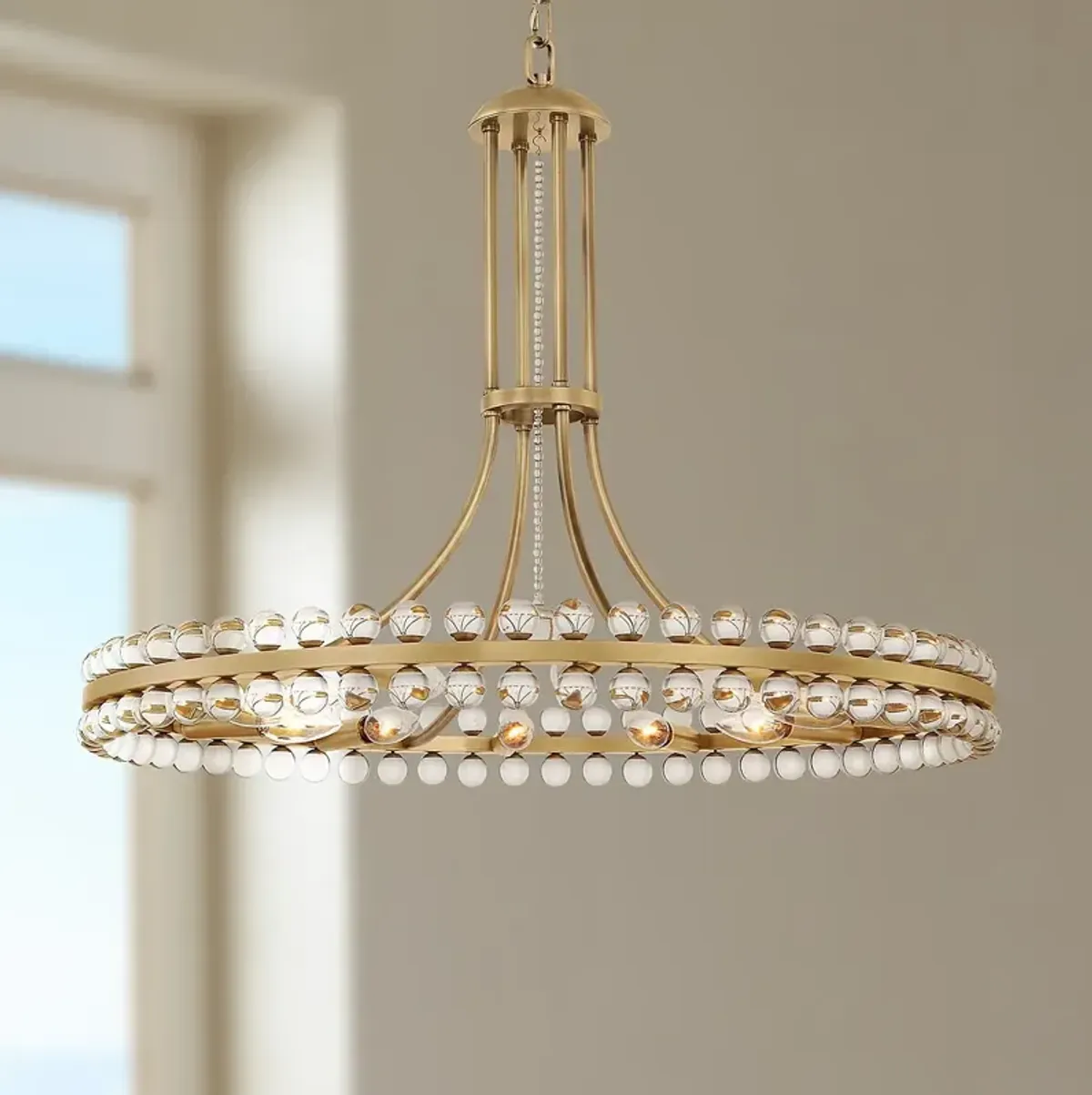 Crystorama Clover 28 3/4" Wide Aged Brass Chandelier