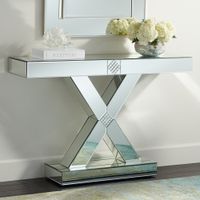 Medina 46 1/2" Wide Mosaic X-Frame Mirrored Console Table