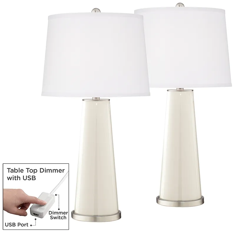 West Highland White Leo Table Lamp Set of 2 with Dimmers