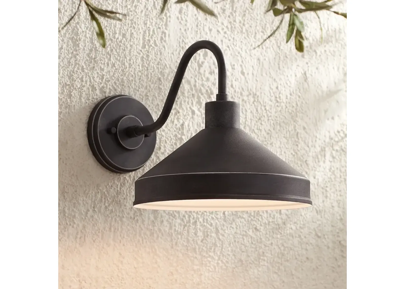 Ashe 10" High Iron Black Outdoor Wall Light