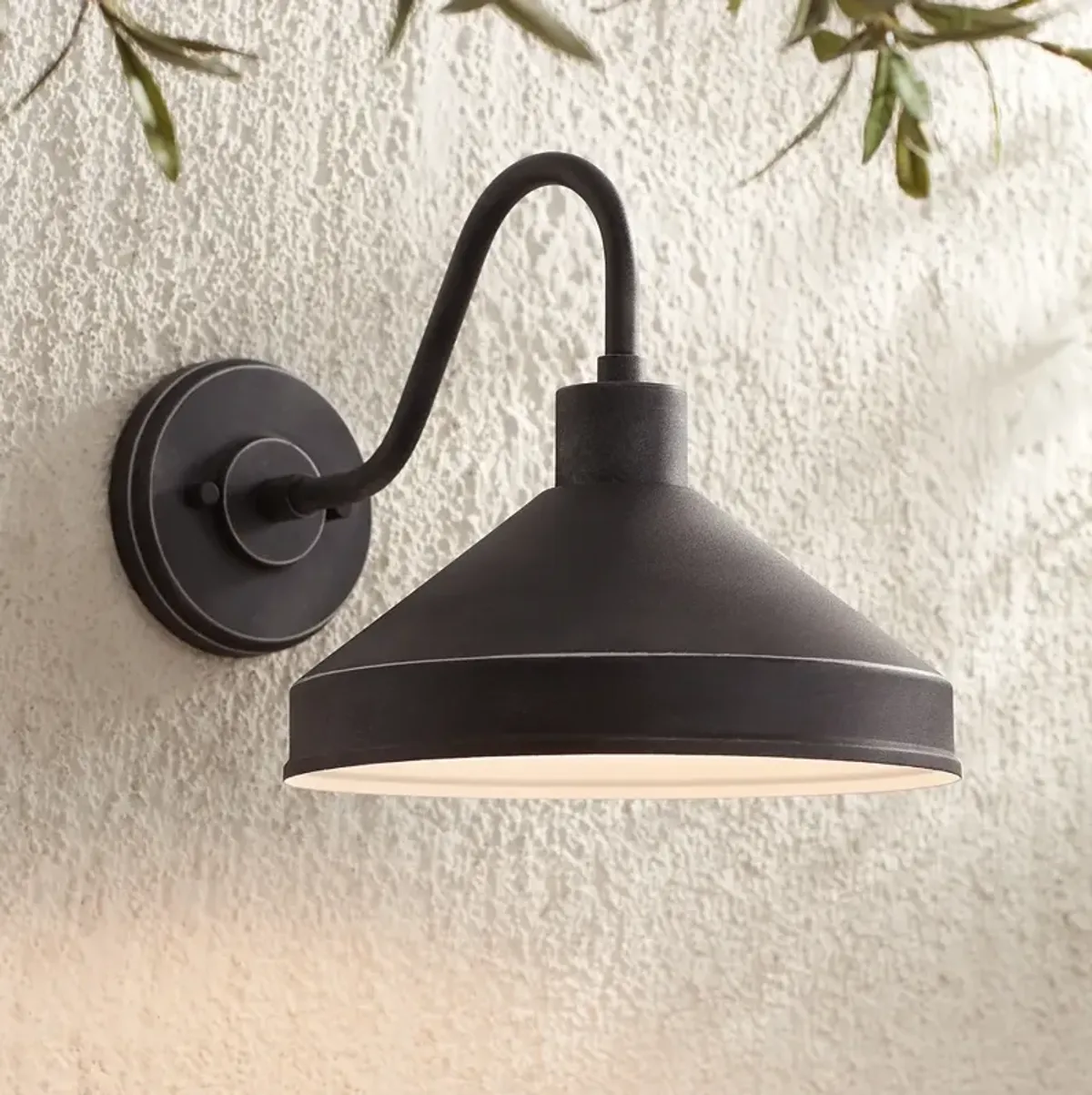 Ashe 10" High Iron Black Outdoor Wall Light