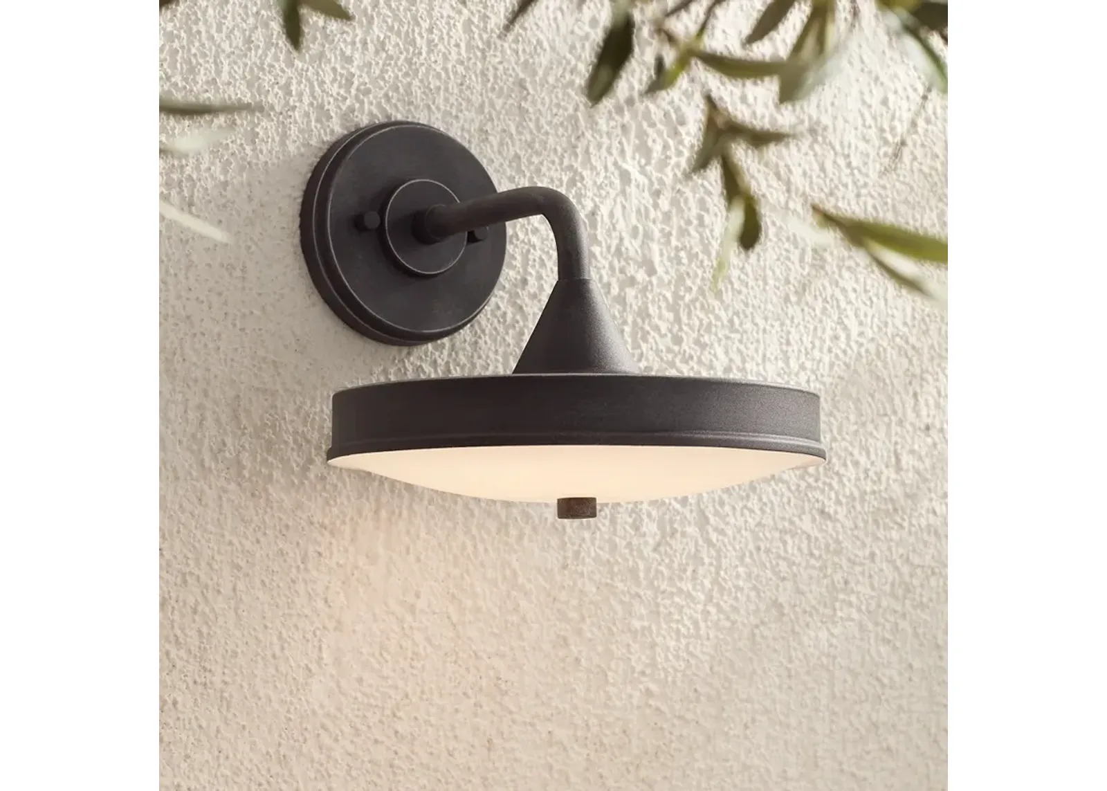 Possini Euro Danielle 9" High Iron Black LED Outdoor Wall Light