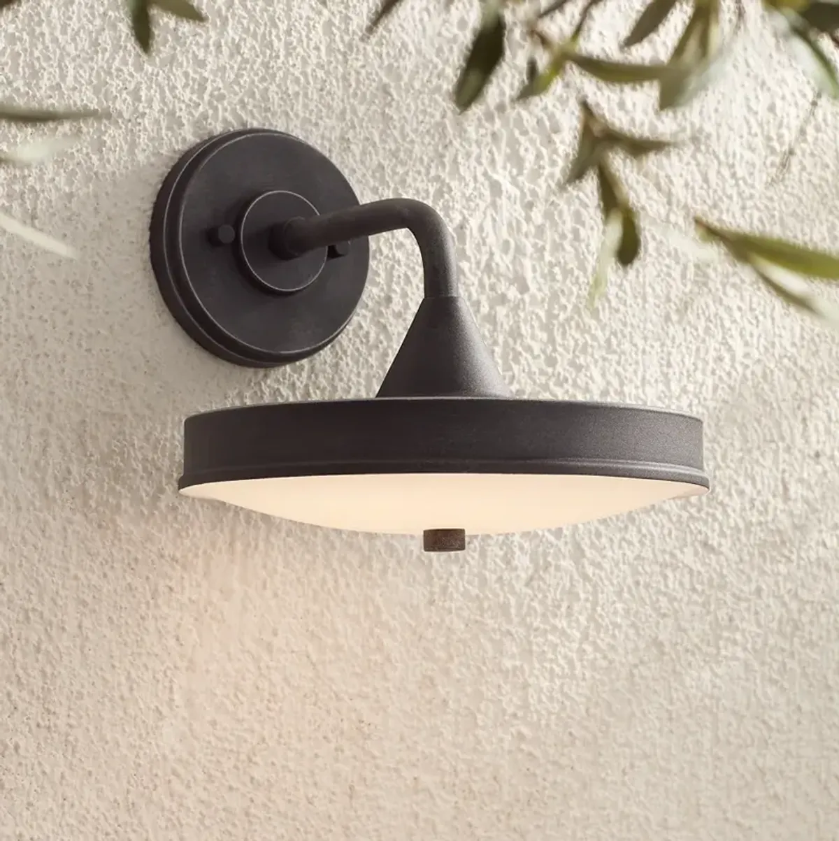 Possini Euro Danielle 9" High Iron Black LED Outdoor Wall Light