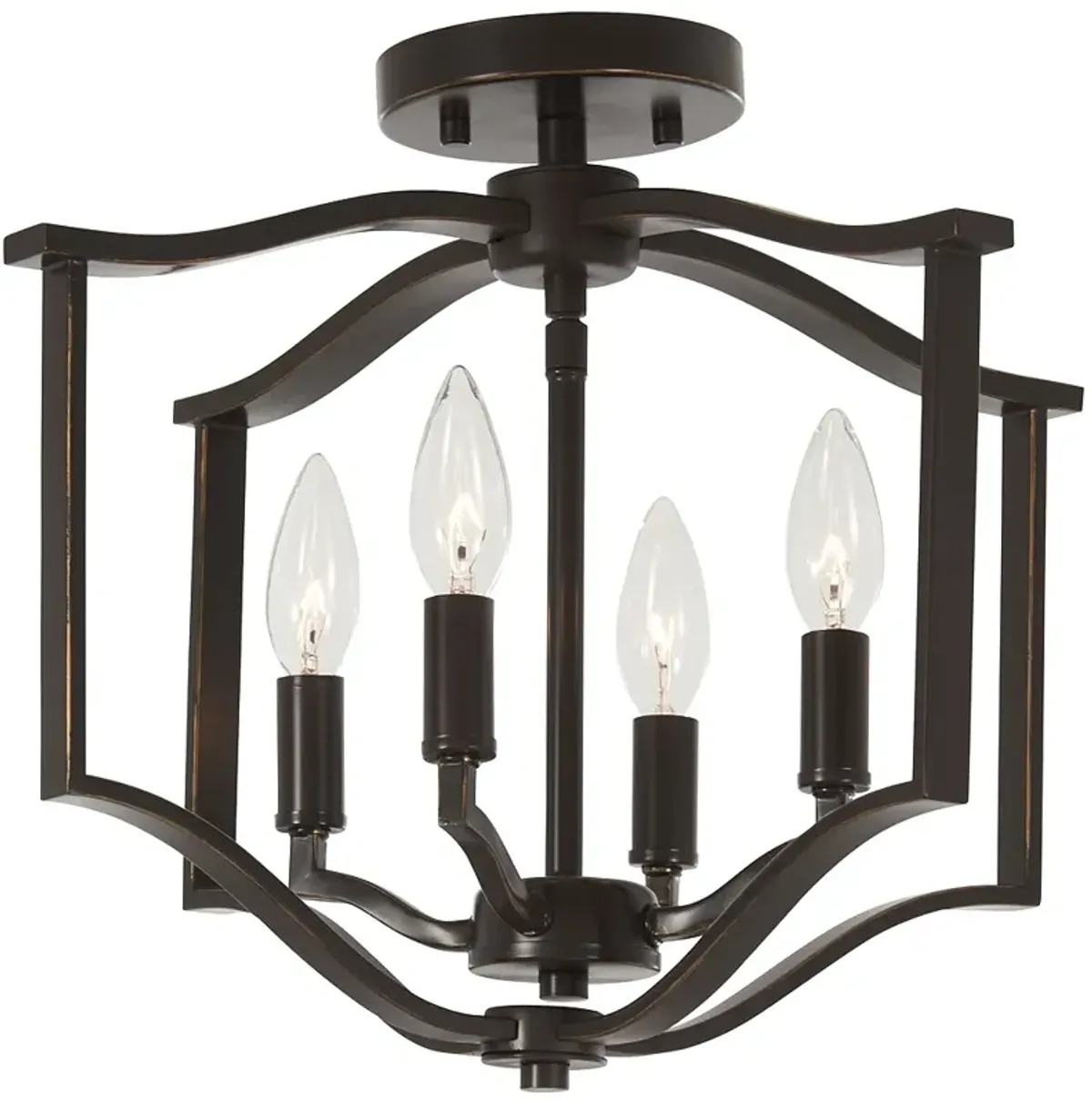 Minka-Lavery Elyton 4-Light Downtown Bronze and Gold Semi Flush