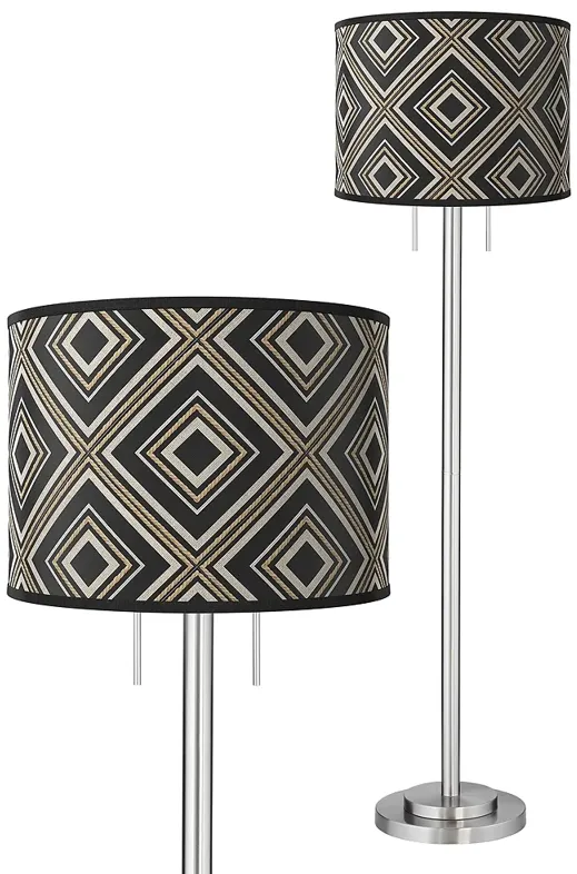 Rhythm Giclee Brushed Nickel Garth Floor Lamp