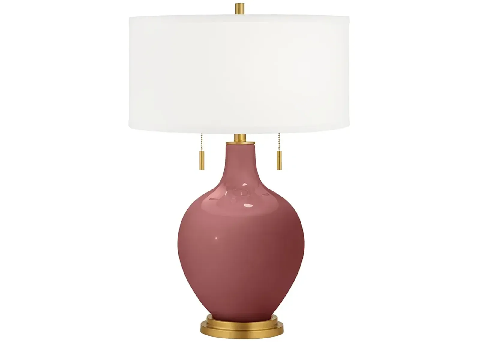 Color Plus Toby Brass 28" High Toile Red Table Lamp