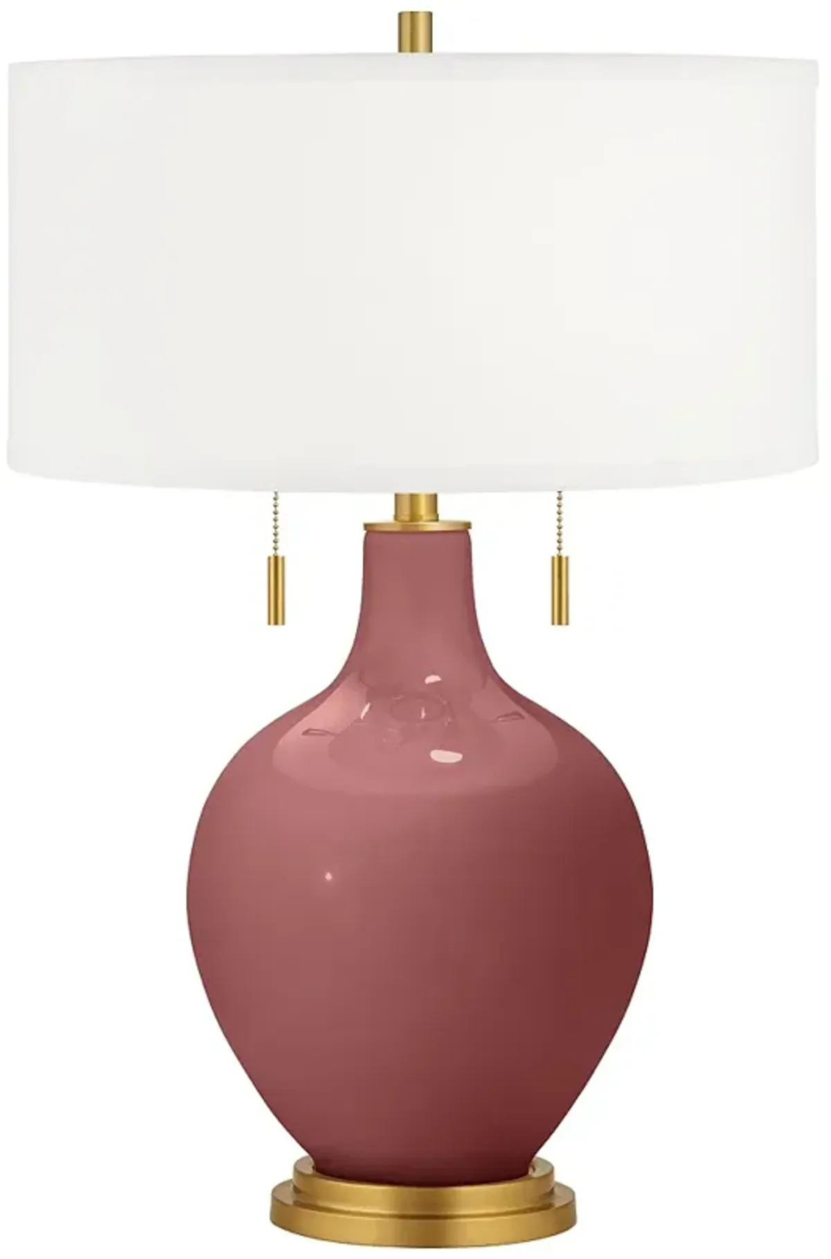 Color Plus Toby Brass 28" High Toile Red Table Lamp