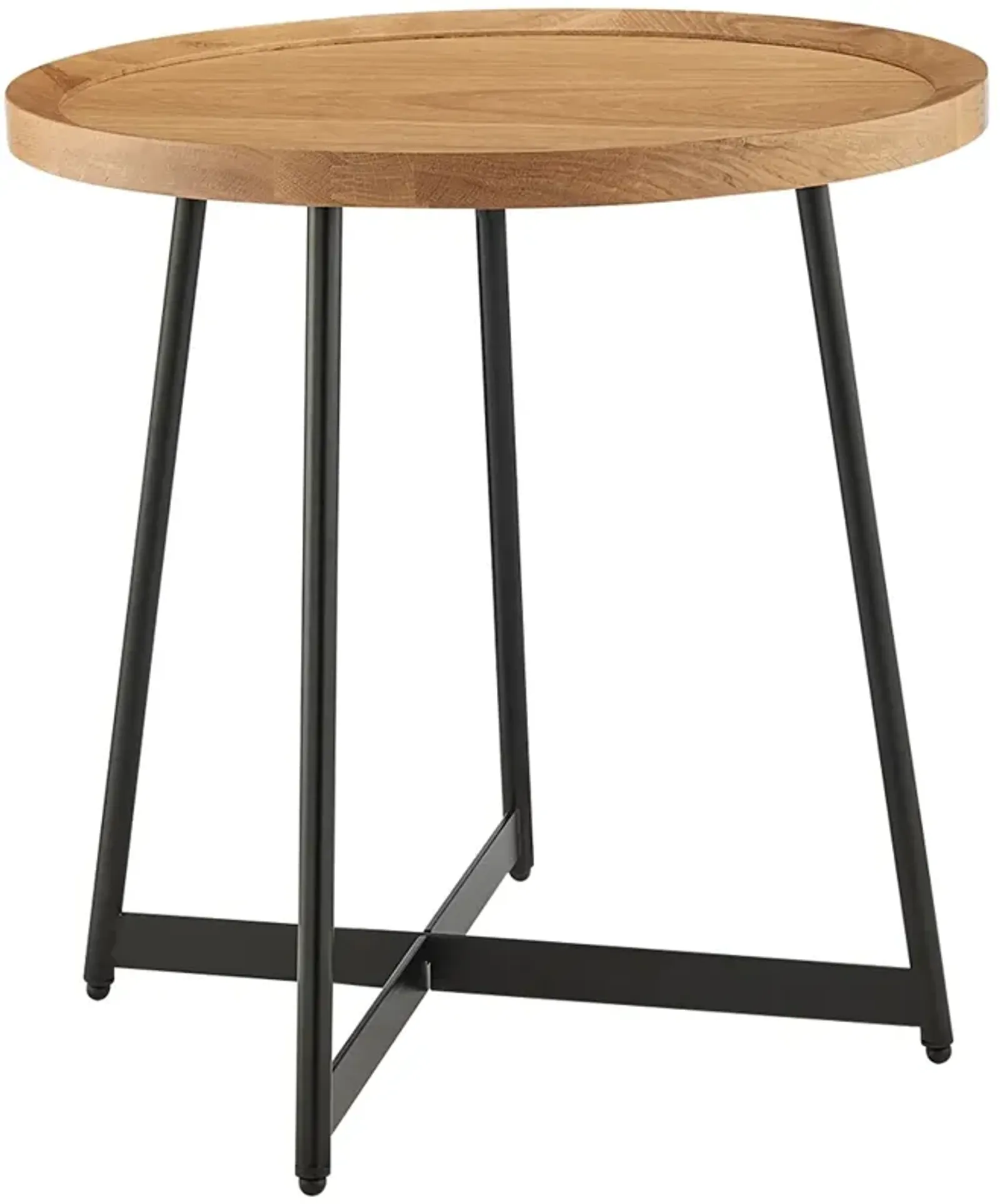 Niklaus 21 3/4" Wide Natural White Oak Wood Round Side Table