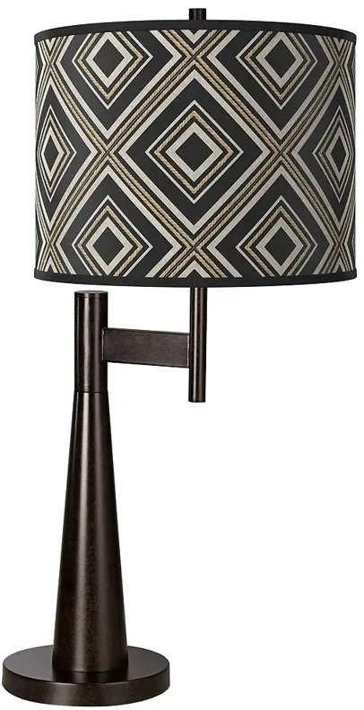 Giclee Glow Novo 30 3/4" Rhythm Geometric Shade Bronze Table Lamp