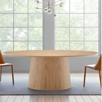 Deodat 78 1/2" Wide Oak Veneer Wood Oval Dining Table