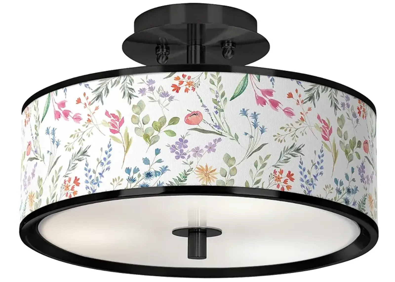 Spring's Joy Black 14" Wide Ceiling Light