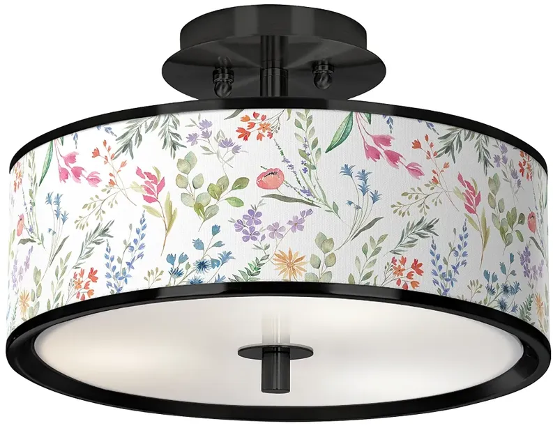 Spring's Joy Black 14" Wide Ceiling Light