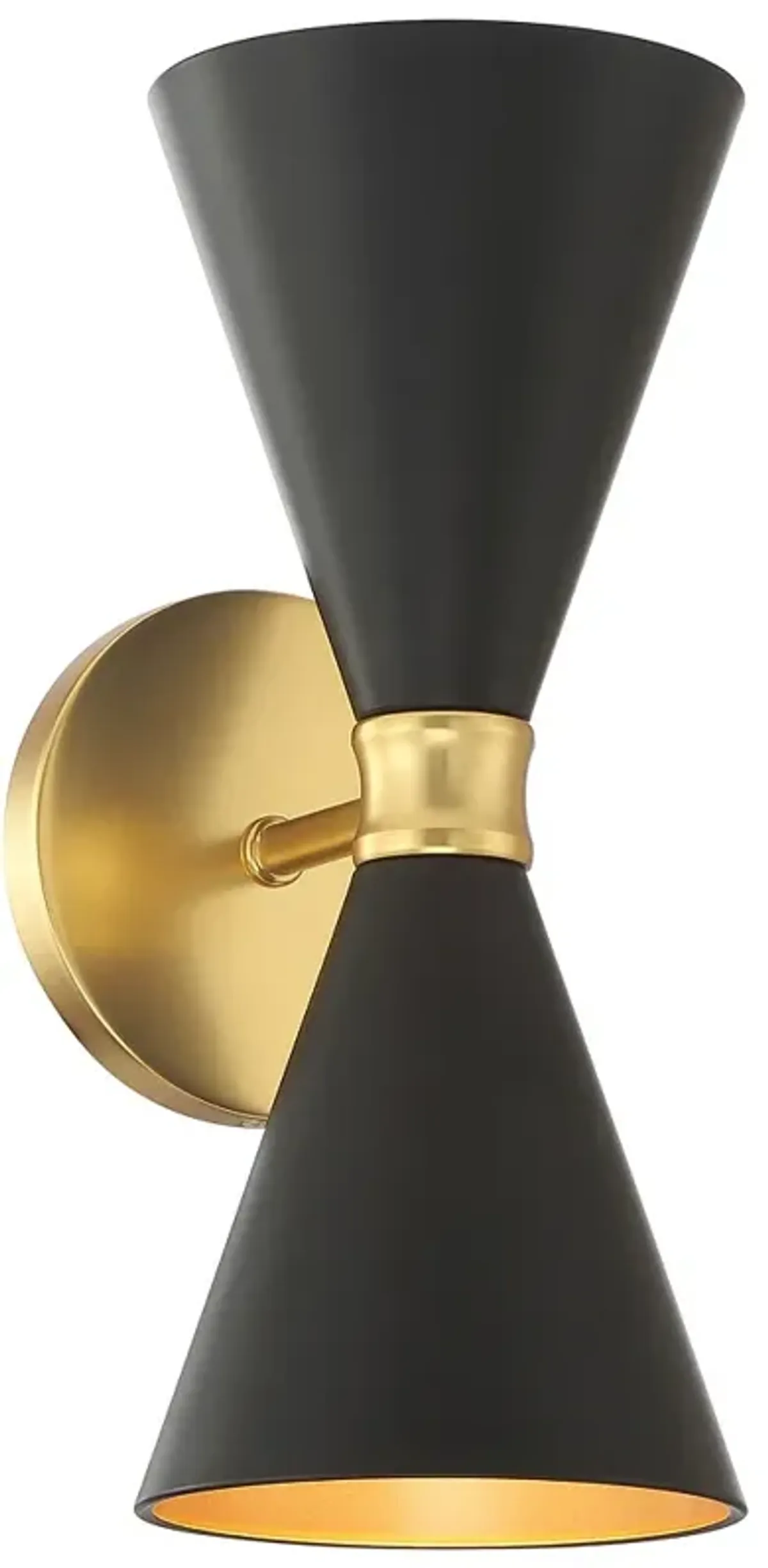 George Kovacs Conic 2-Light Honey Gold and Black Wall Sconce