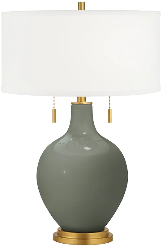 Pewter Green Toby Brass Accents Table Lamp