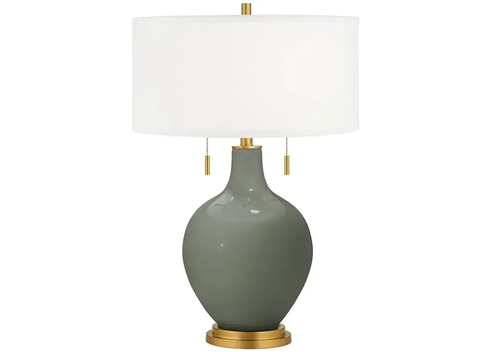 Color Plus Toby Brass 28" High Pewter Green Table Lamp