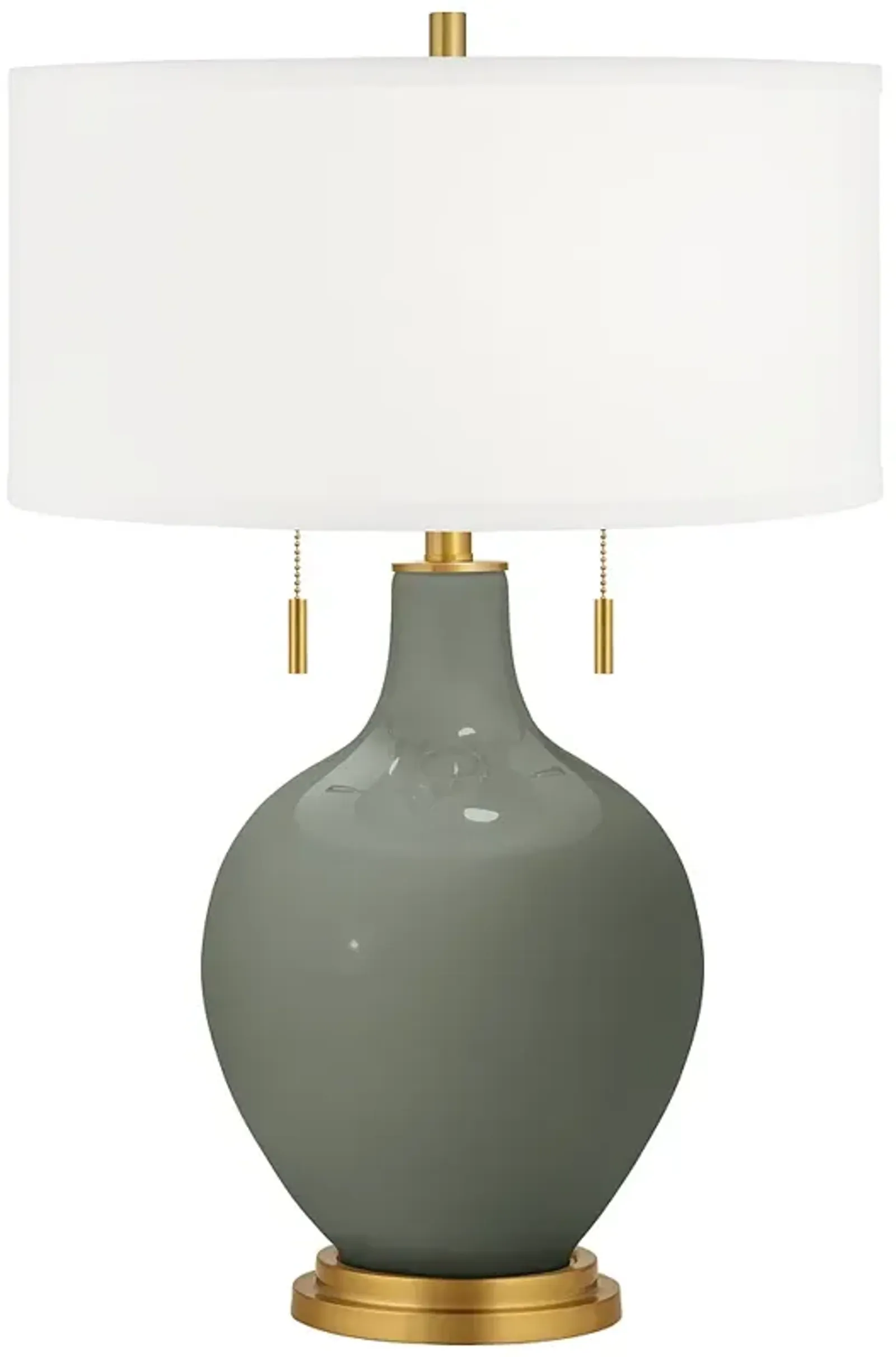 Color Plus Toby Brass 28" High Pewter Green Table Lamp