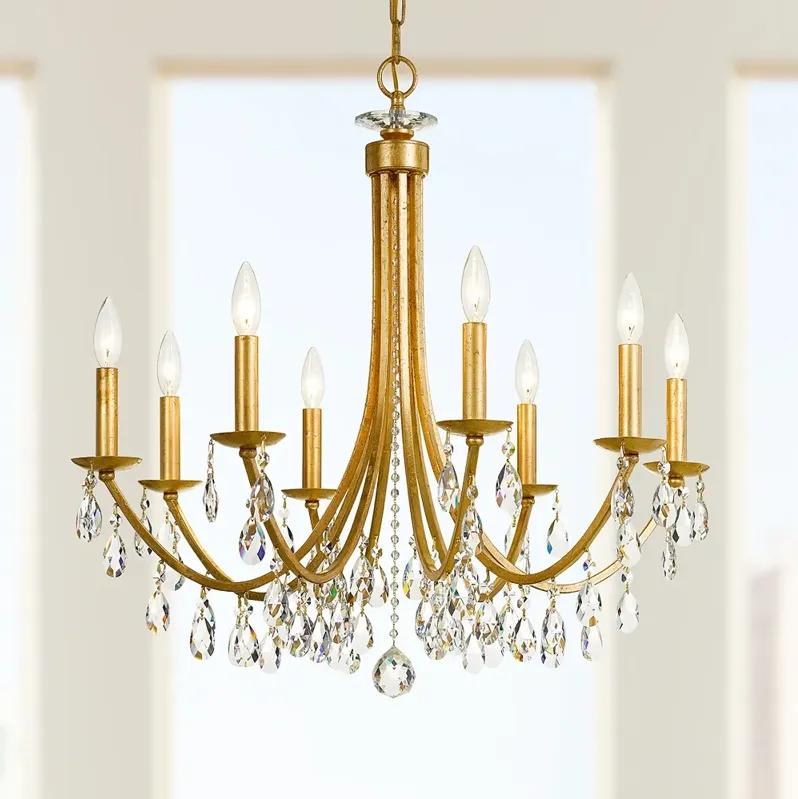 Crystorama Bridgehampton 28" Wide 8-Light Gold and Crystal Chandelier