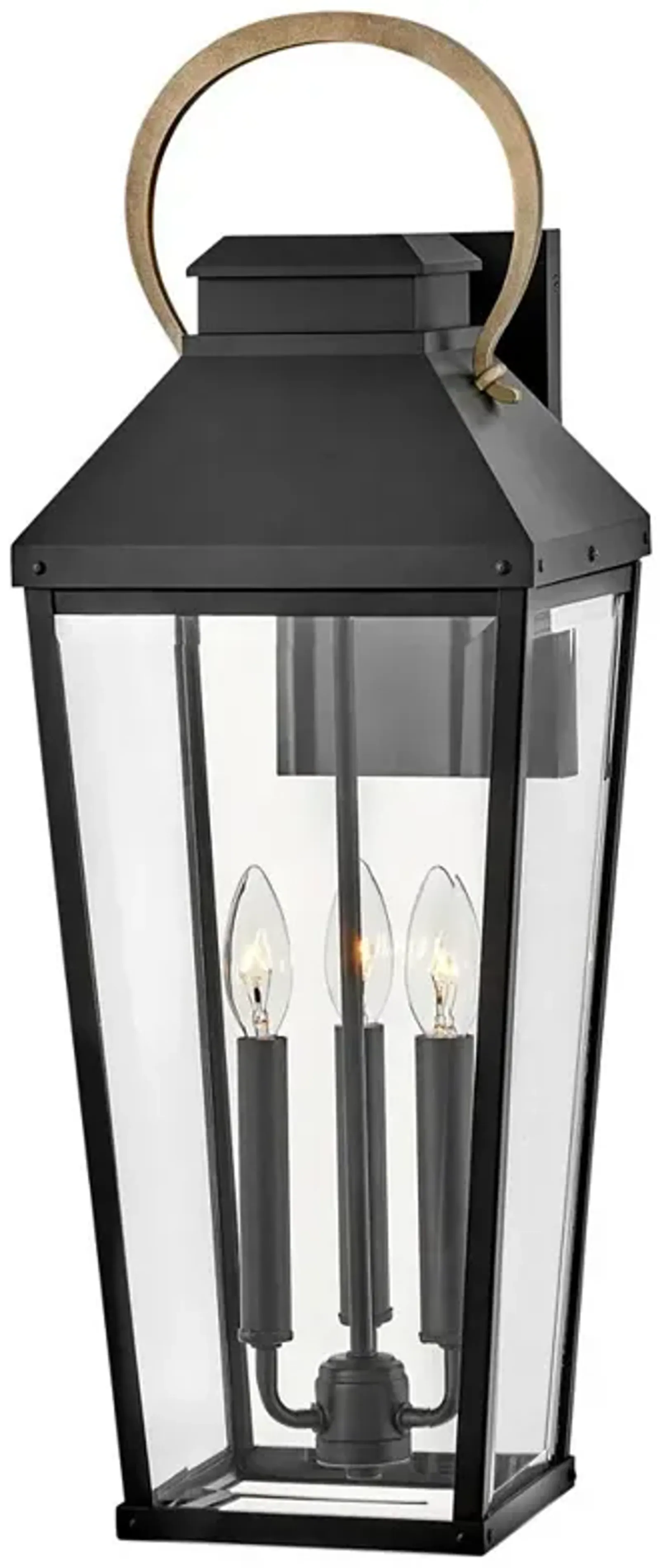 Hinkley - Outdoor Dawson Large Wall Mount Lantern- Black/Burnished Bronze