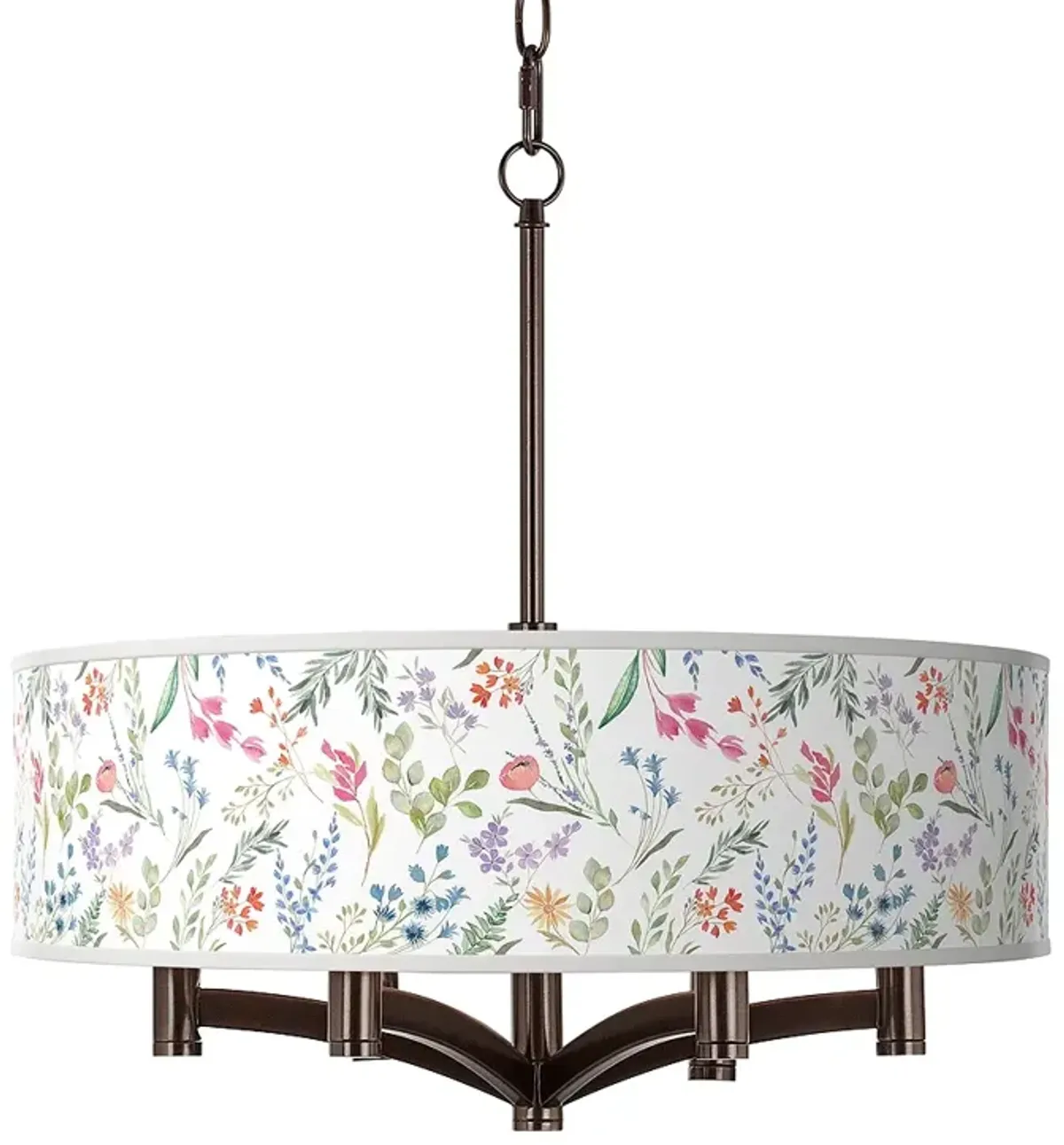 Giclee Glow Ava 20" Spring's Joy 6-Light Bronze Pendant Chandelier