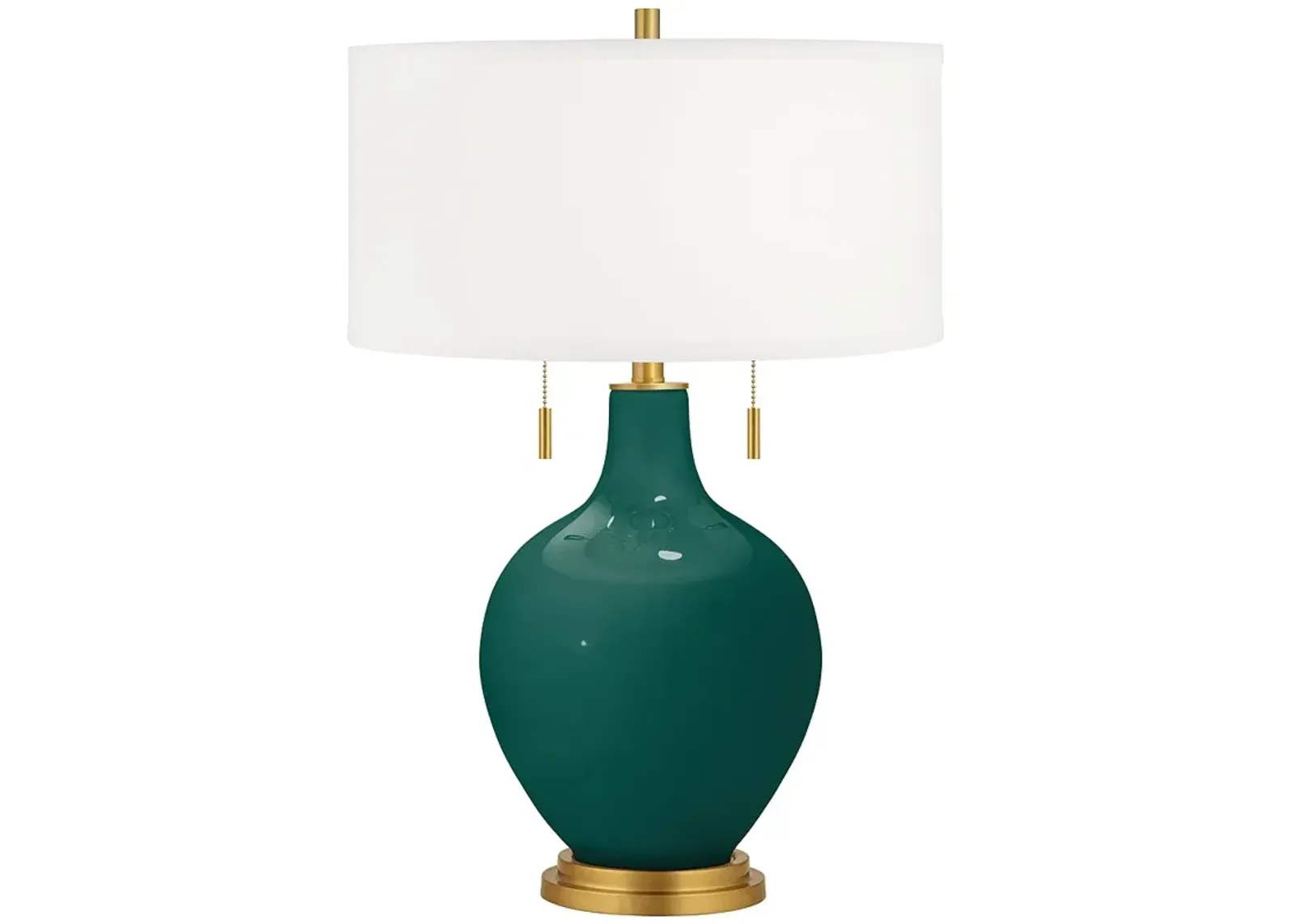 Blue Peacock Toby Brass Accents Table Lamp