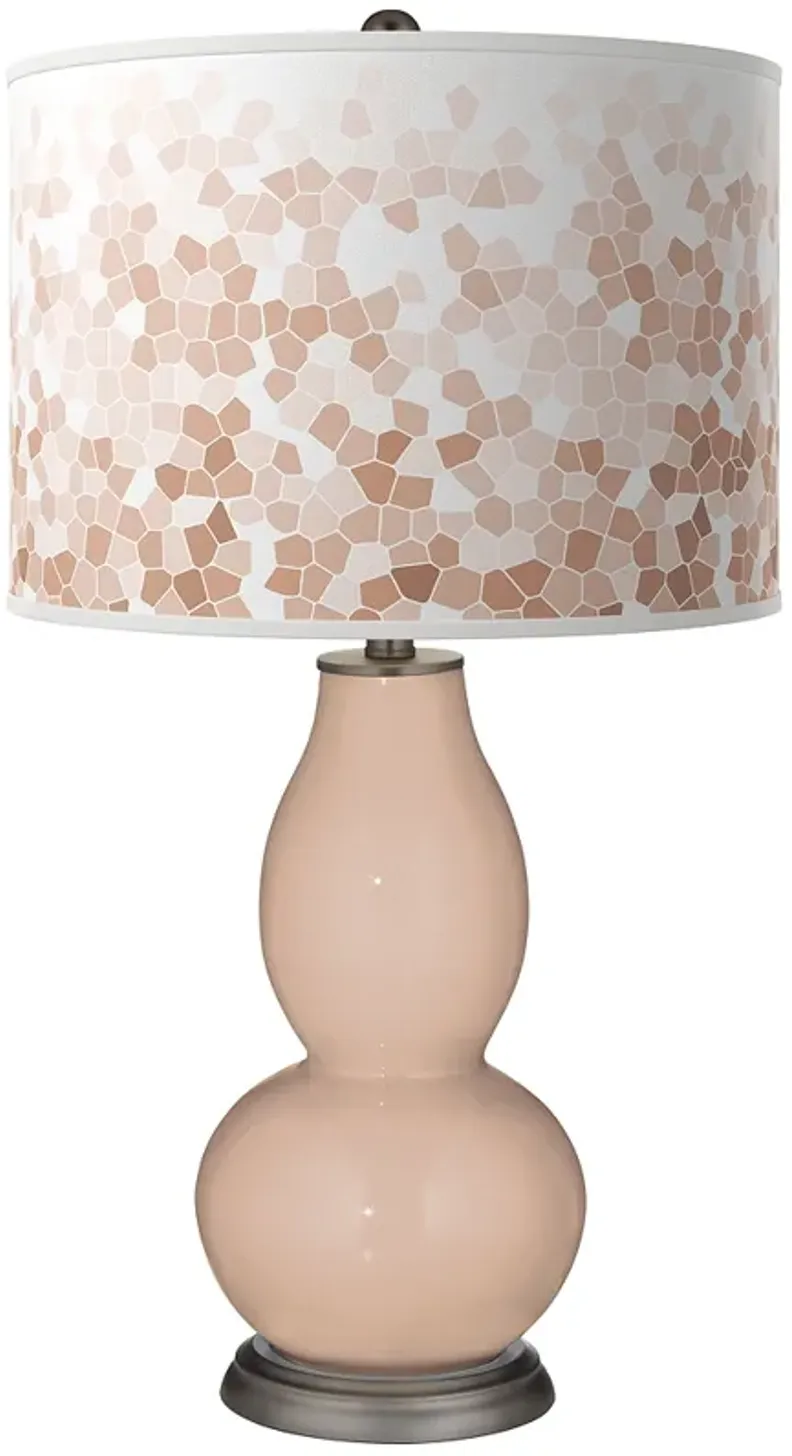 Italian Coral Mosaic Double Gourd Table Lamp