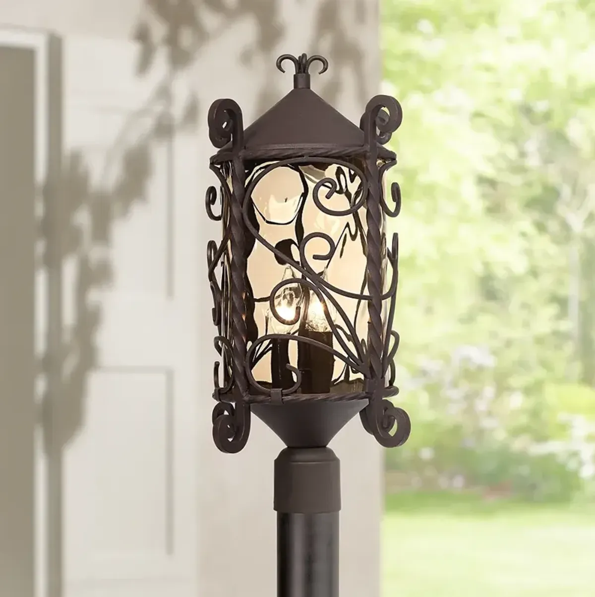 Casa Seville 23 1/2" High Iron Scroll Outdoor Post Light