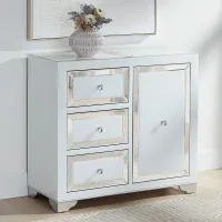 McCartney 35" Wide White and Glass 1-Door Accent Cabinet