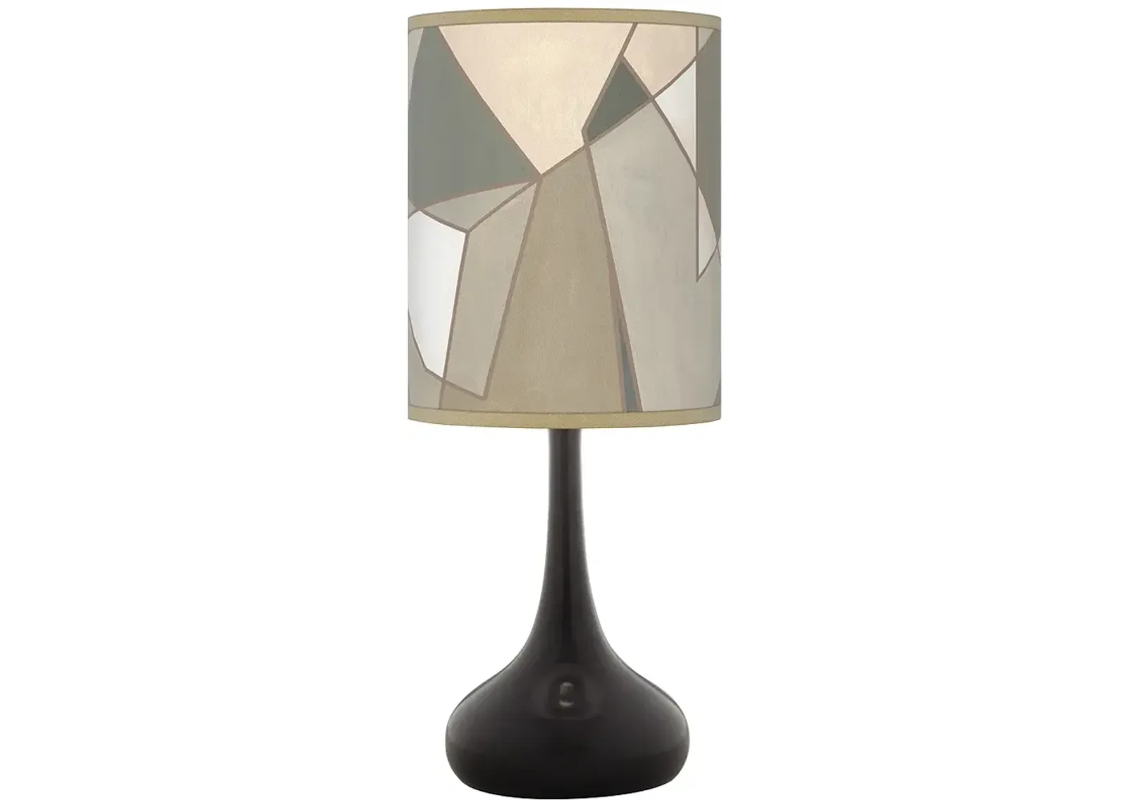 Modern Mosaic I Giclee Black Droplet Table Lamp